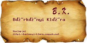 Bárkányi Klára névjegykártya