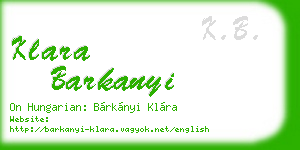 klara barkanyi business card
